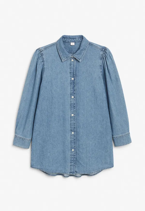 Puff sleeve denim shirt - Blue