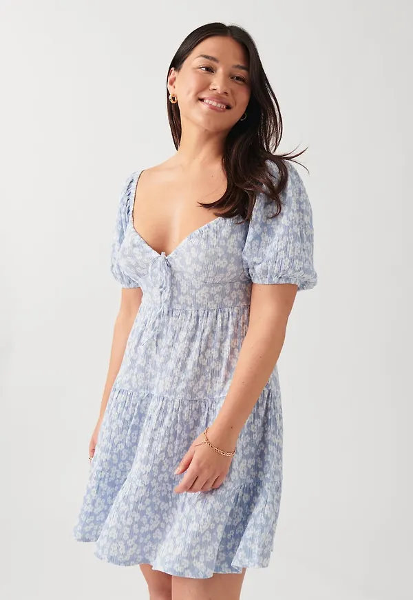 Puff sleeve mini dress