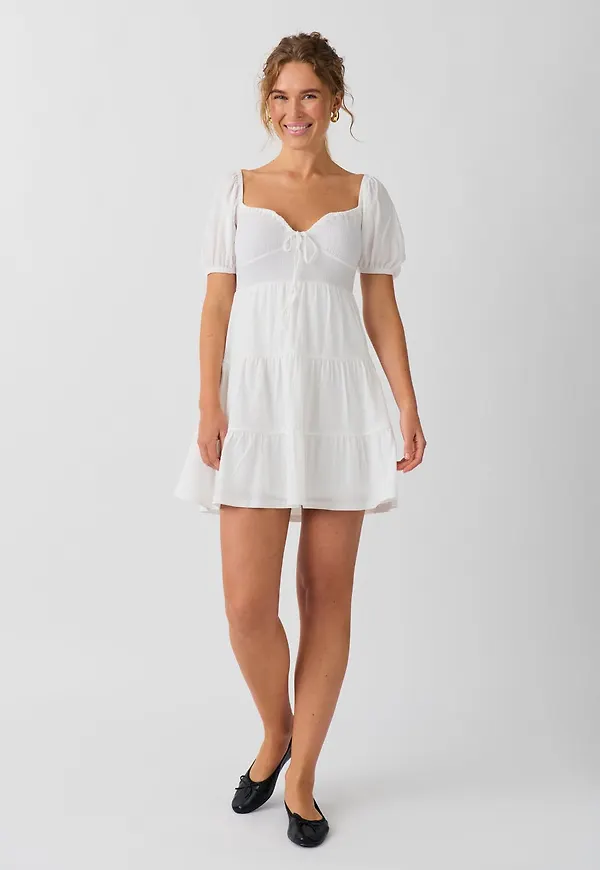 Puff sleeve mini dress