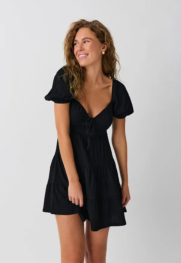 Puff sleeve mini dress