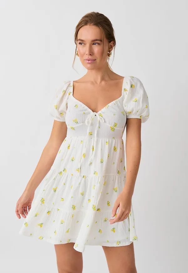 Puff sleeve mini dress