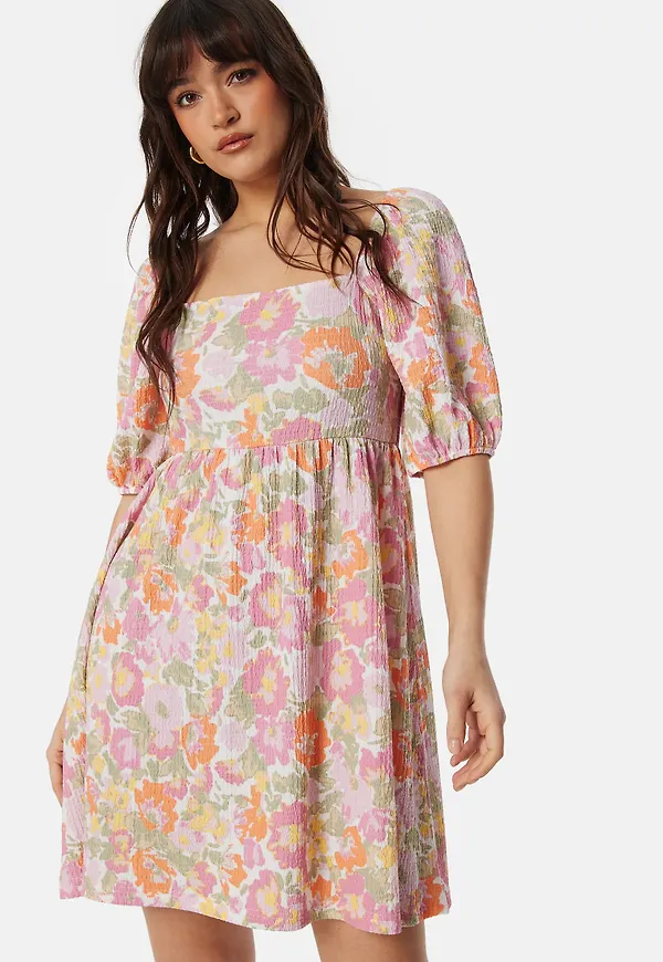 Puff Sleeve Short Dress