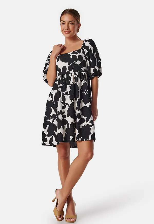 Puff Sleeve Short Dress