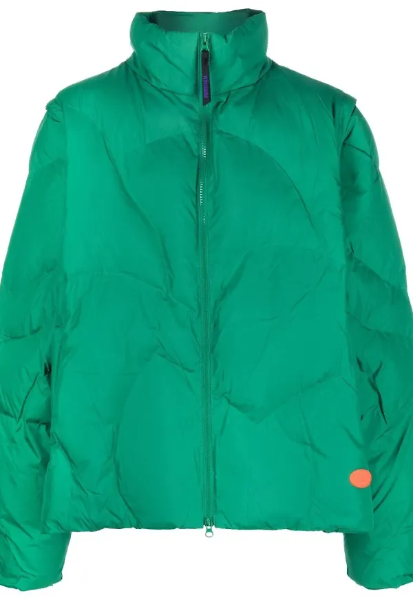 PUMA asymmetrisk quiltad vadderad jacka - Grön