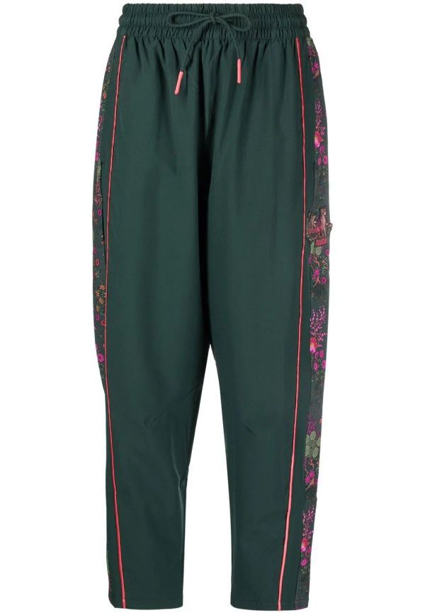 PUMA avsmalnande blommiga byxor - Grön
