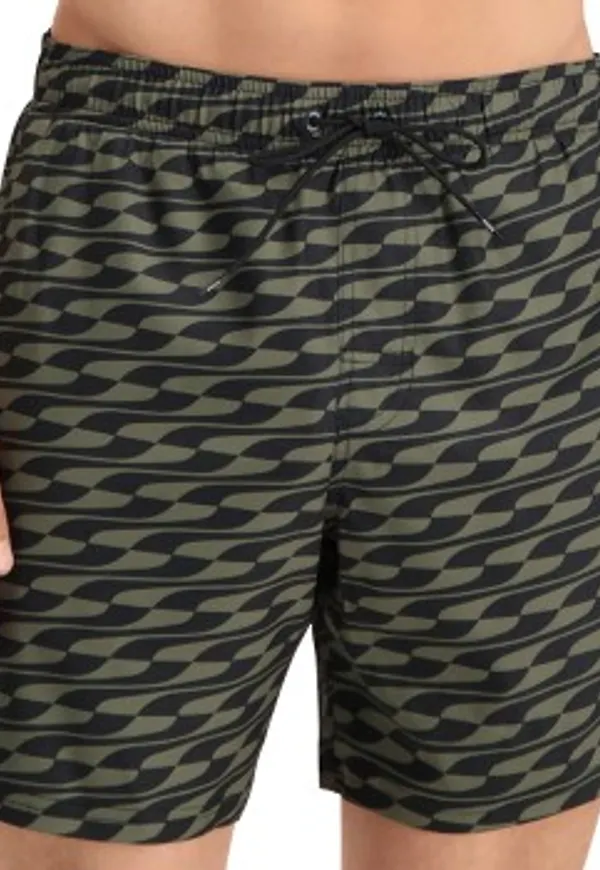 Puma Badbyxor Formstrip Mid Swim Shorts Grön Mönstrad polyester Small Herr