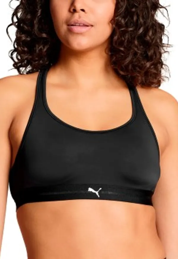 Puma BH Crossback Padded Sporty Top Svart polyamid Small Dam