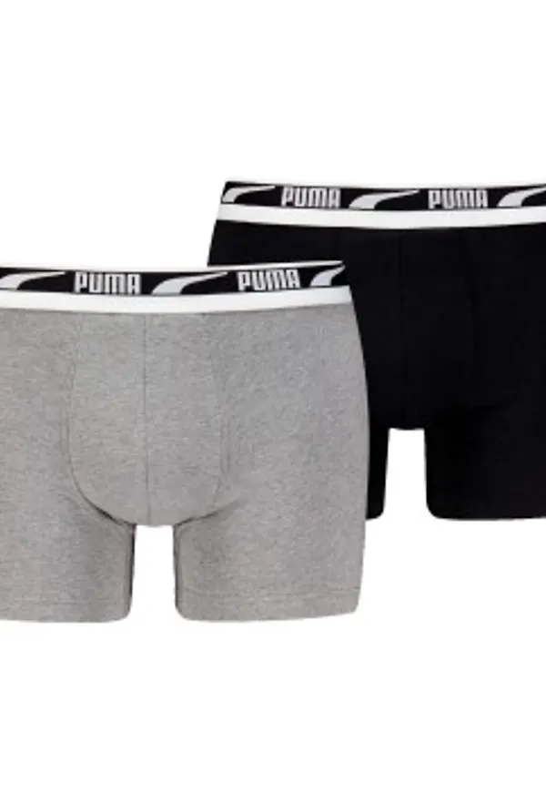 Puma Kalsonger 2P Men Multi Logo Boxer Svart/Vit bomull Medium Herr