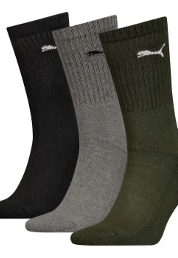 Puma Strumpor 3P Sport Crew Socks Svart/Grön Strl 35/38