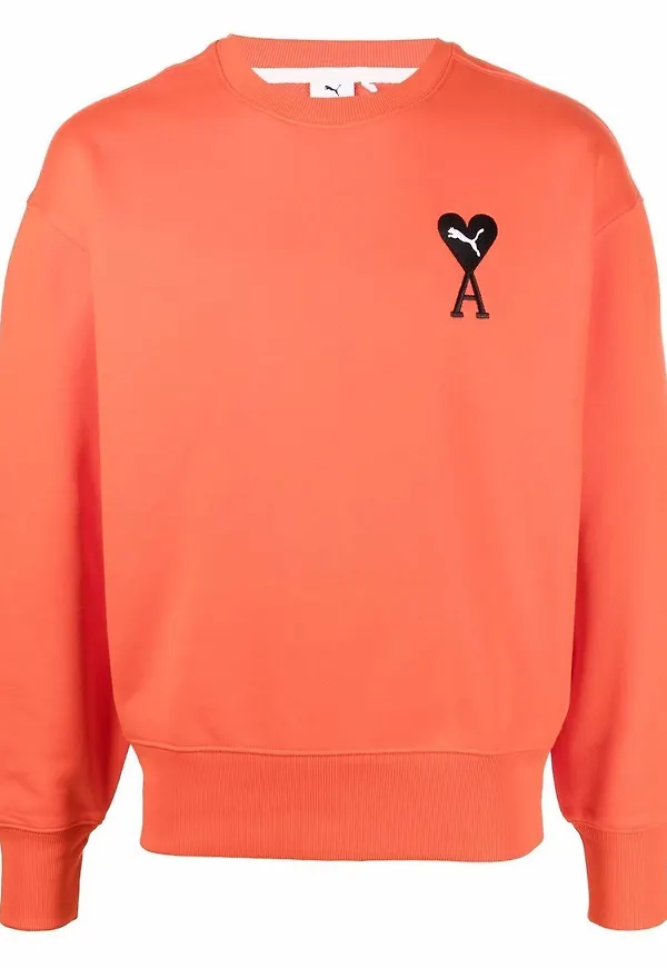 PUMA sweatshirt med broderad logotyp - Orange