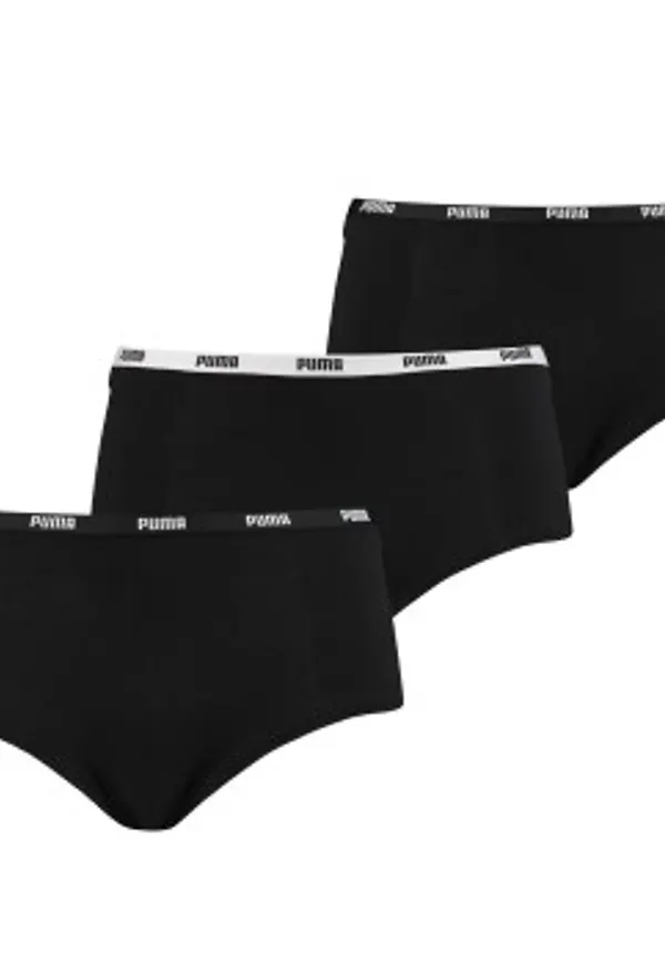 Puma Trosor 3P Iconic Cotton Mini Shorts Svart bomull Large Dam