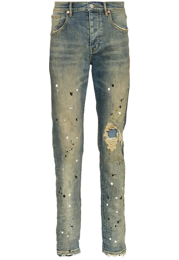 Purple Brand jeans med färgstänk - Blå