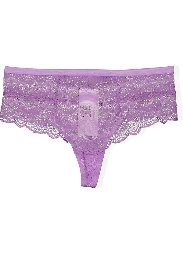 Purple Lace High Waist String