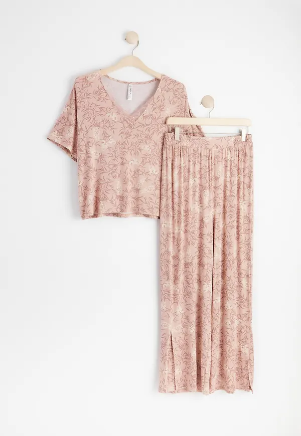 Pyjamasset med kortärmad topp och byxa