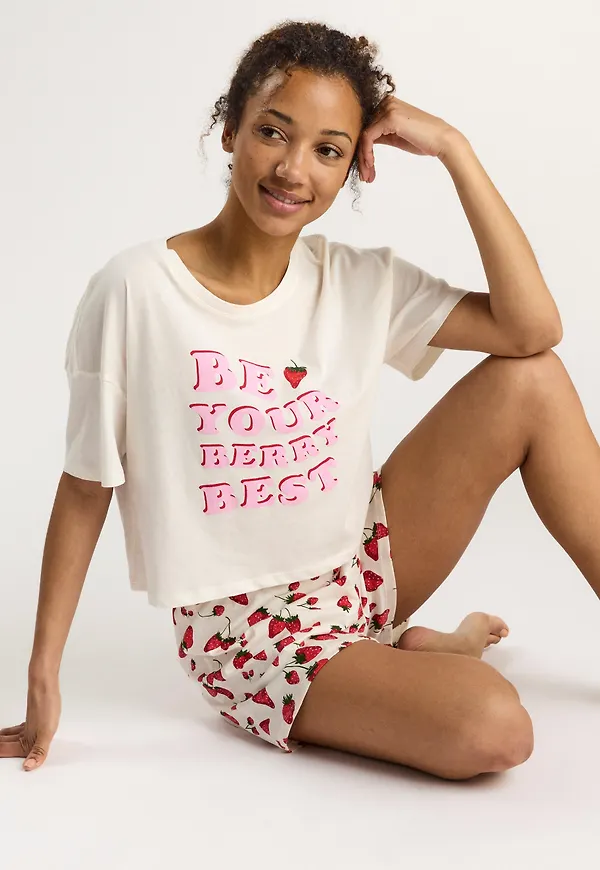 Pyjamasset med t-shirt och shorts