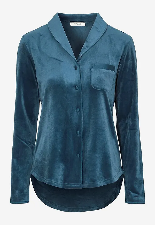 Pyjamastopp i mjuk velour Velour boyfriend top
