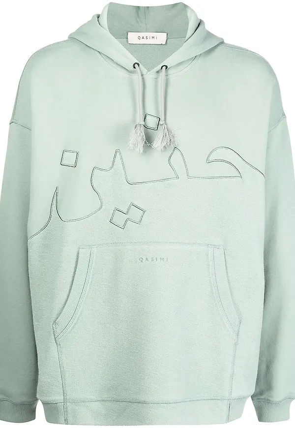Qasimi Belonging sweatshirt med huva - Grön