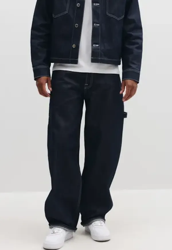 Que Sera Sera Wayne Workwear Denim Loose fit jeans Blå