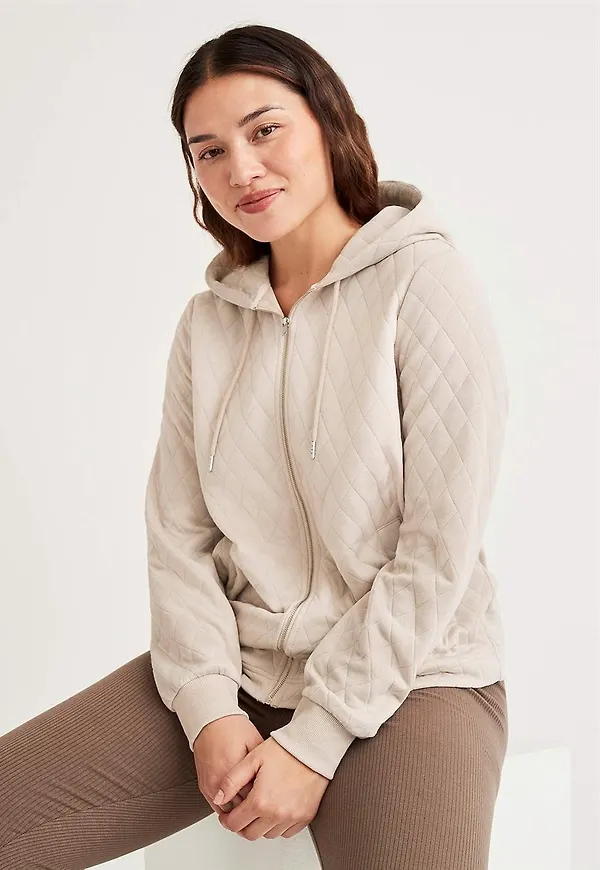 Quiltad sweatshirtjacka