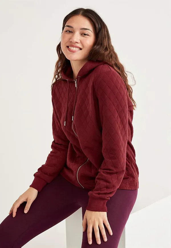 Quiltad sweatshirtjacka