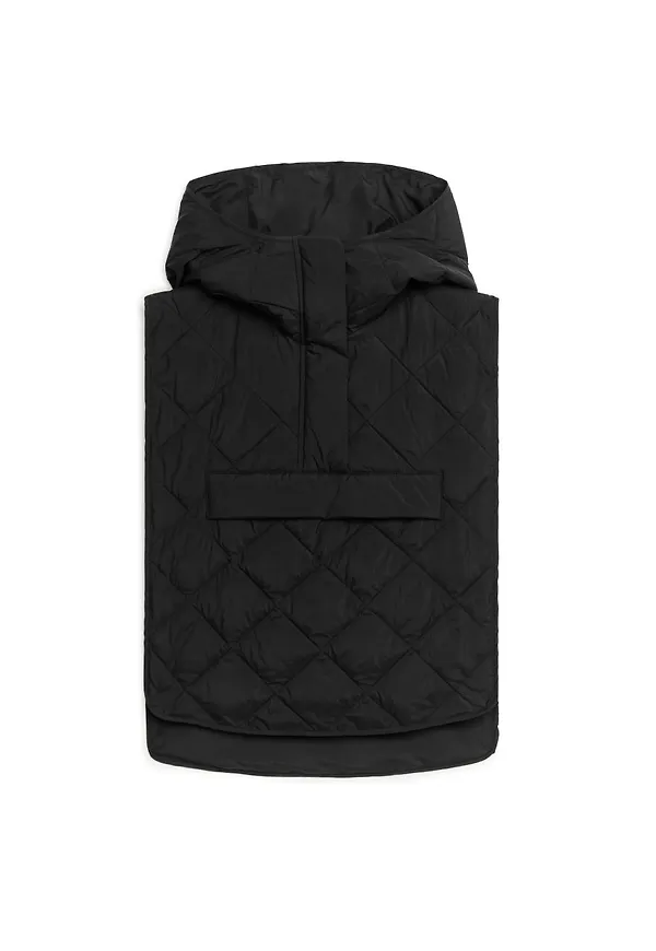 Quilted Bib Neck - Black