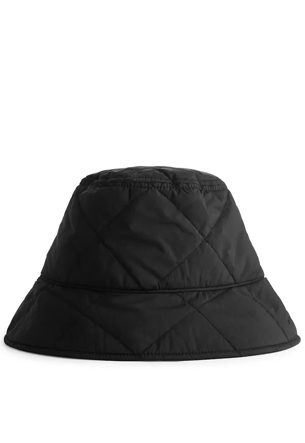 Quilted Bucket Hat - Black