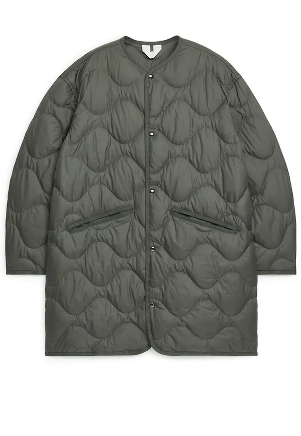 Quilted Down Liner Coat - Green