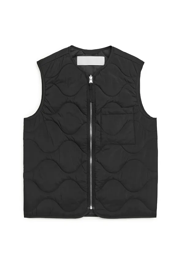 Quilted Liner Vest - Black