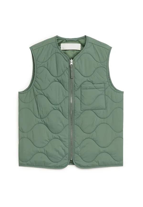 Quilted Liner Vest - Green