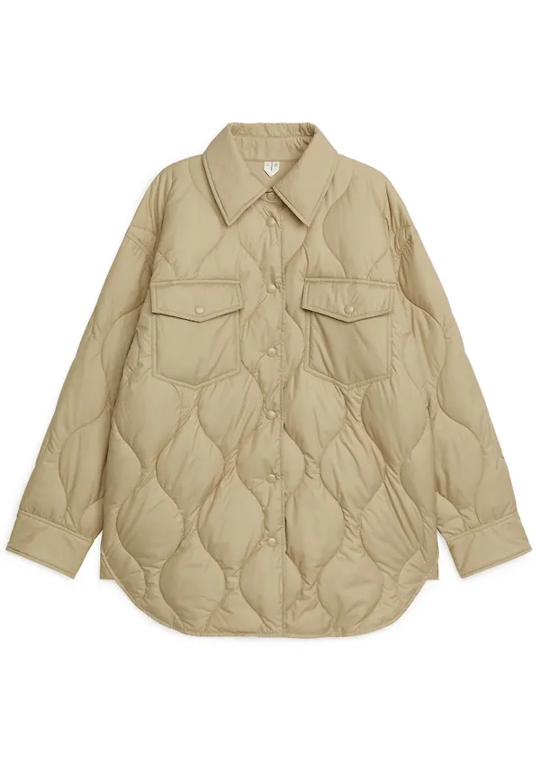 Quilted Overshirt - Beige