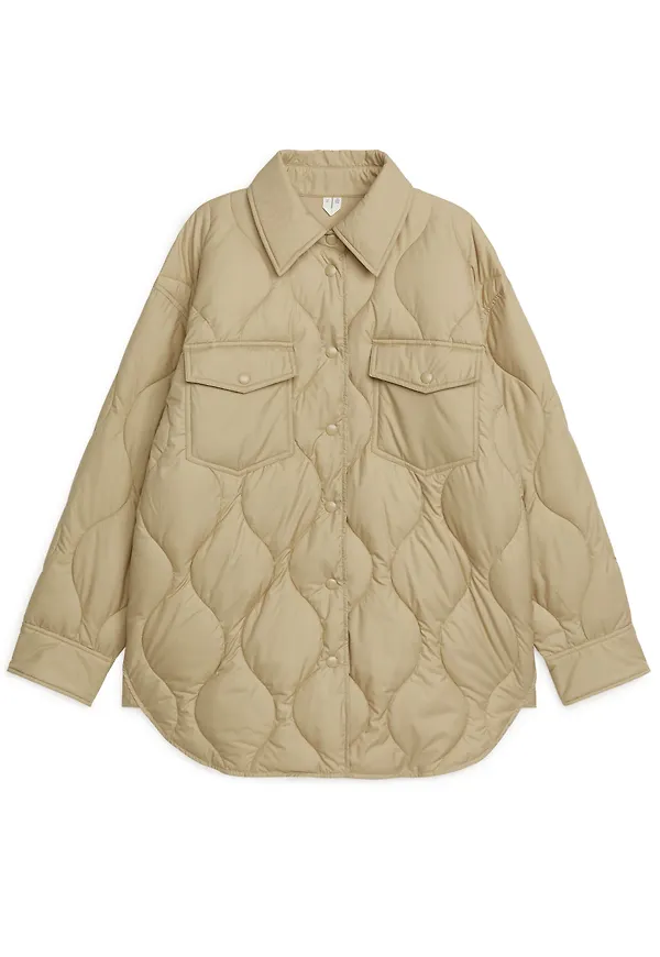 Quilted Overshirt - Beige