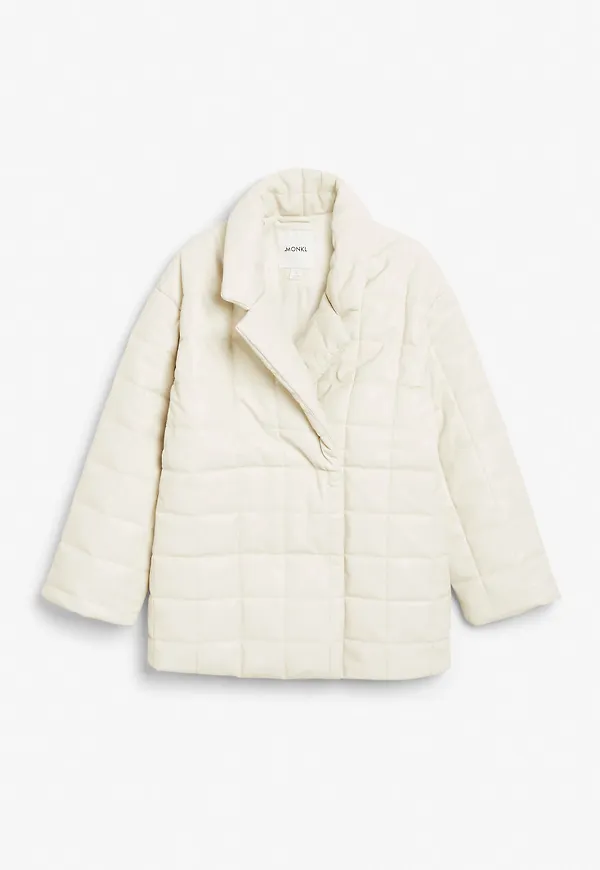 Quilted PU jacket - Beige