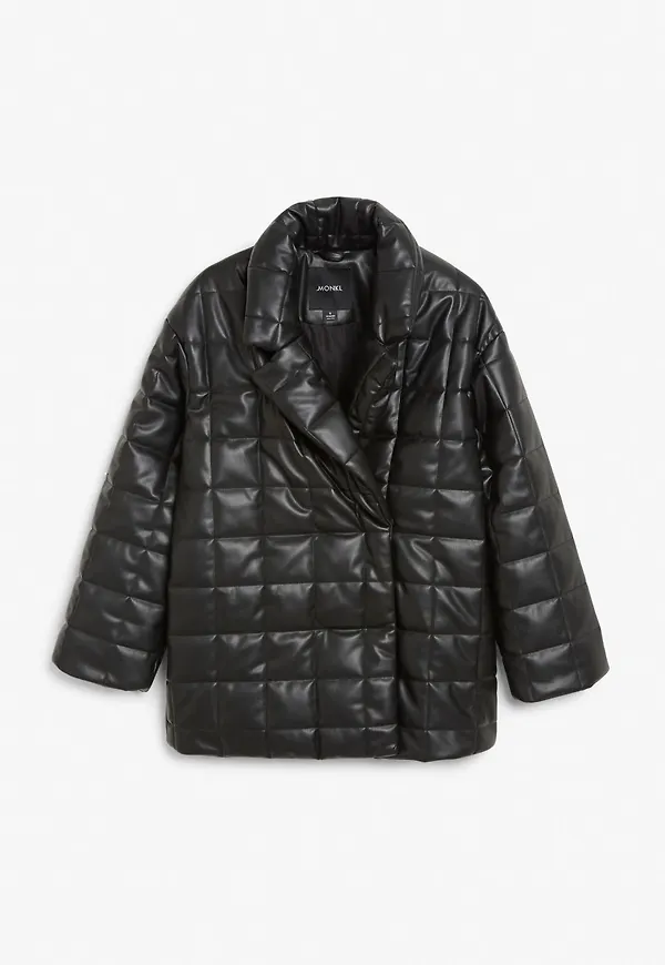 Quilted PU jacket - Black