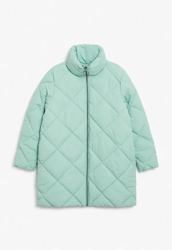 Quilted puffer coat - Turquoise