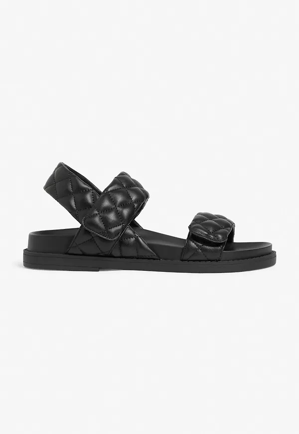 Quilted strap sandals - Black