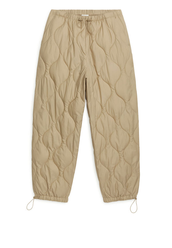 Quilted Trousers - Beige
