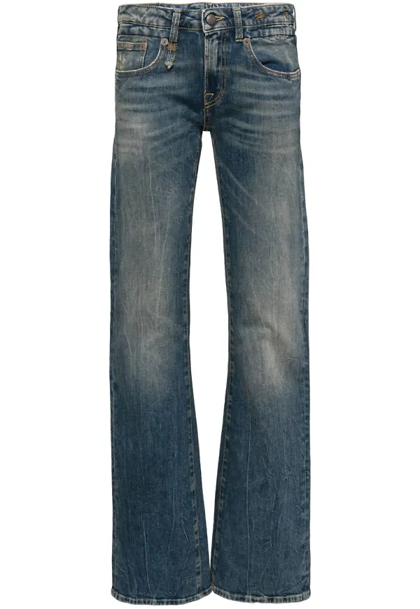 R13 Boy tvättade flare-jeans - Blå