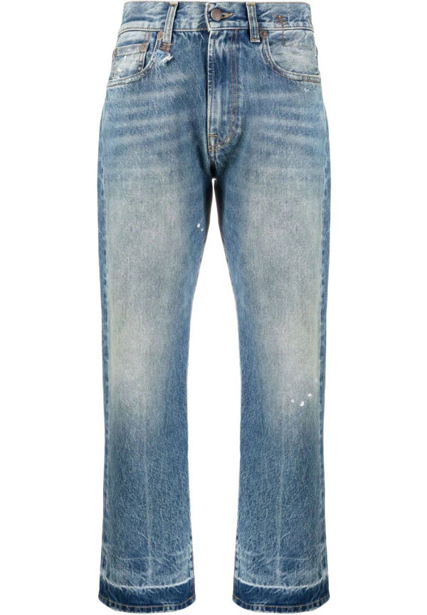 R13 Boyfriend straight-jeans - Blå