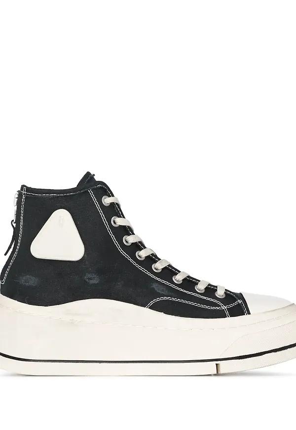 R13 höga sneakers med platåsula - Svart