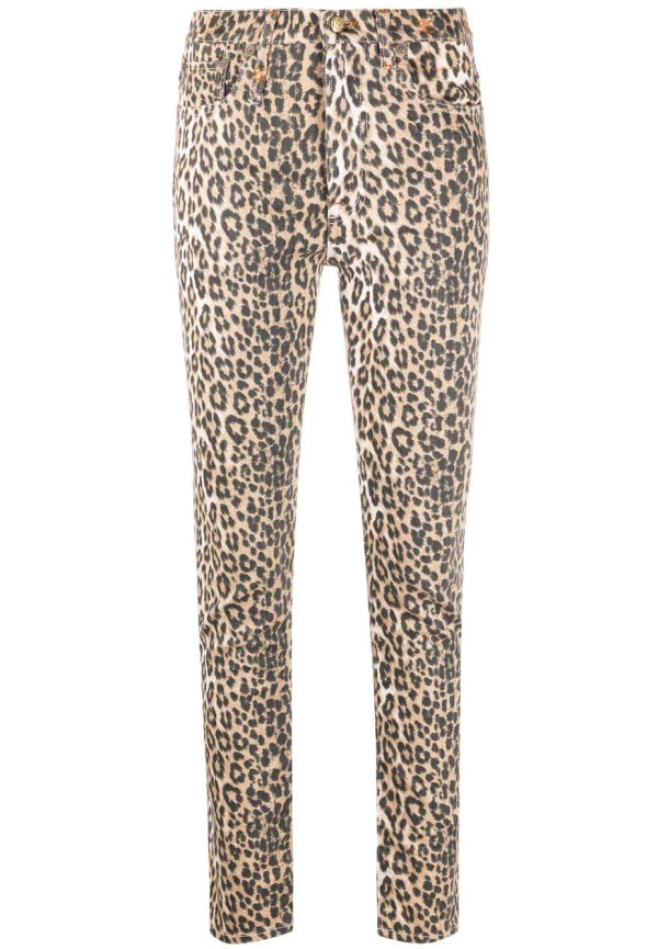 R13 leopardmönstrade skinny-jeans - Brun