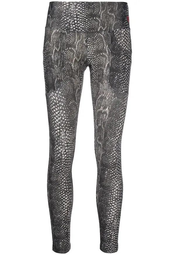 R13 ormskinnsmönstrade croppade leggings - Grå