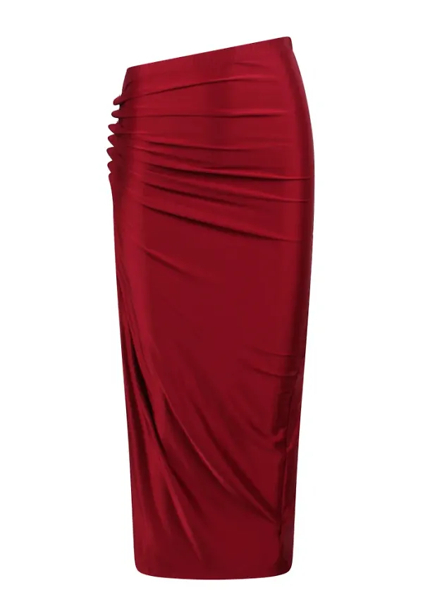 Rabanne, Kjol, Dam, XS, Rynkad Jersey Maxi Kjol med Slits