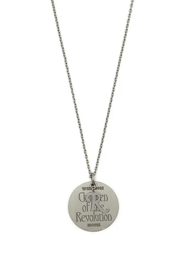 Raf Simons halsband med graverat spänne - Silverfärgad