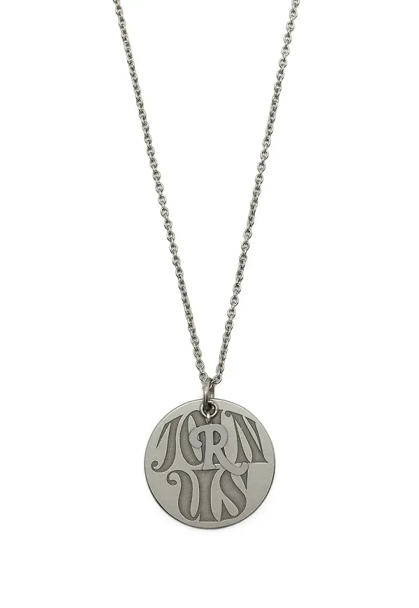 Raf Simons halsband med runt hänge - Silverfärgad