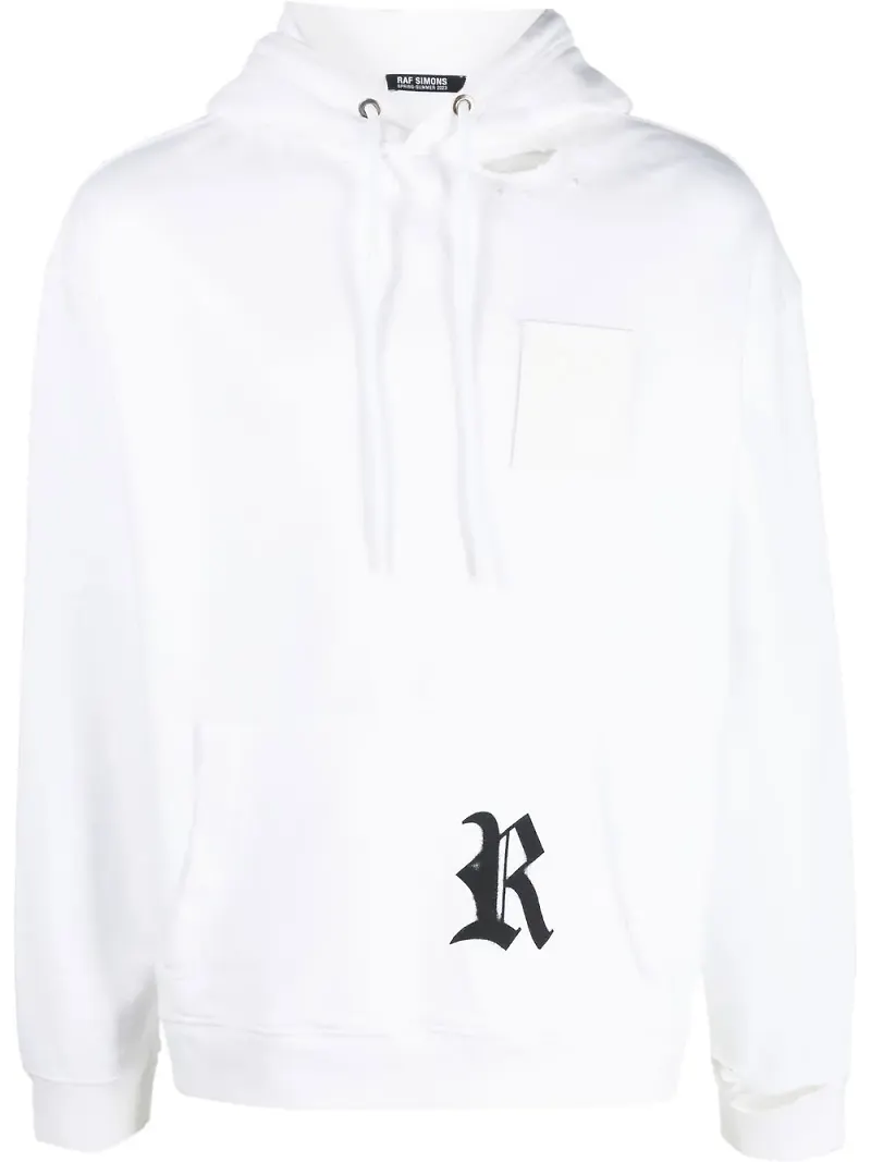 Raf Simons hoodie med logotypmärke - Vit