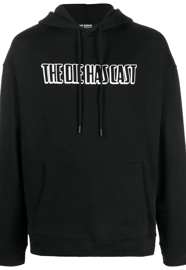 Raf Simons hoodie med tryck - Svart