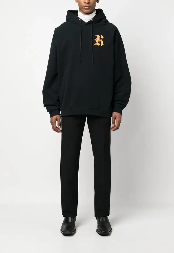 Raf Simons huvtröja med monogram - Svart