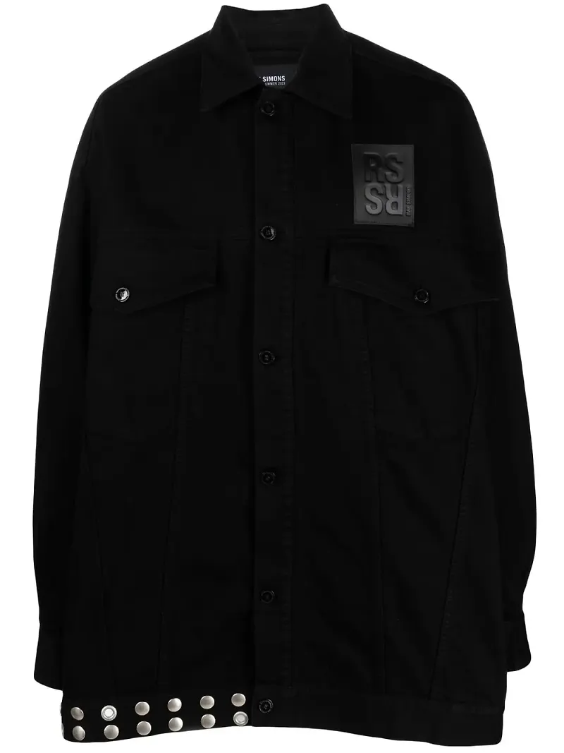 Raf Simons jeansjacka med fransdetalj - Svart