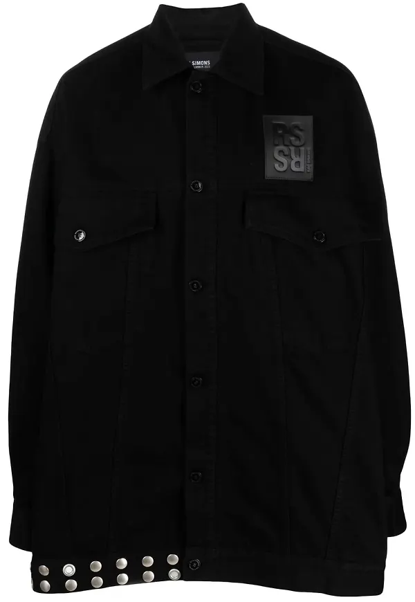 Raf Simons jeansjacka med fransdetalj - Svart