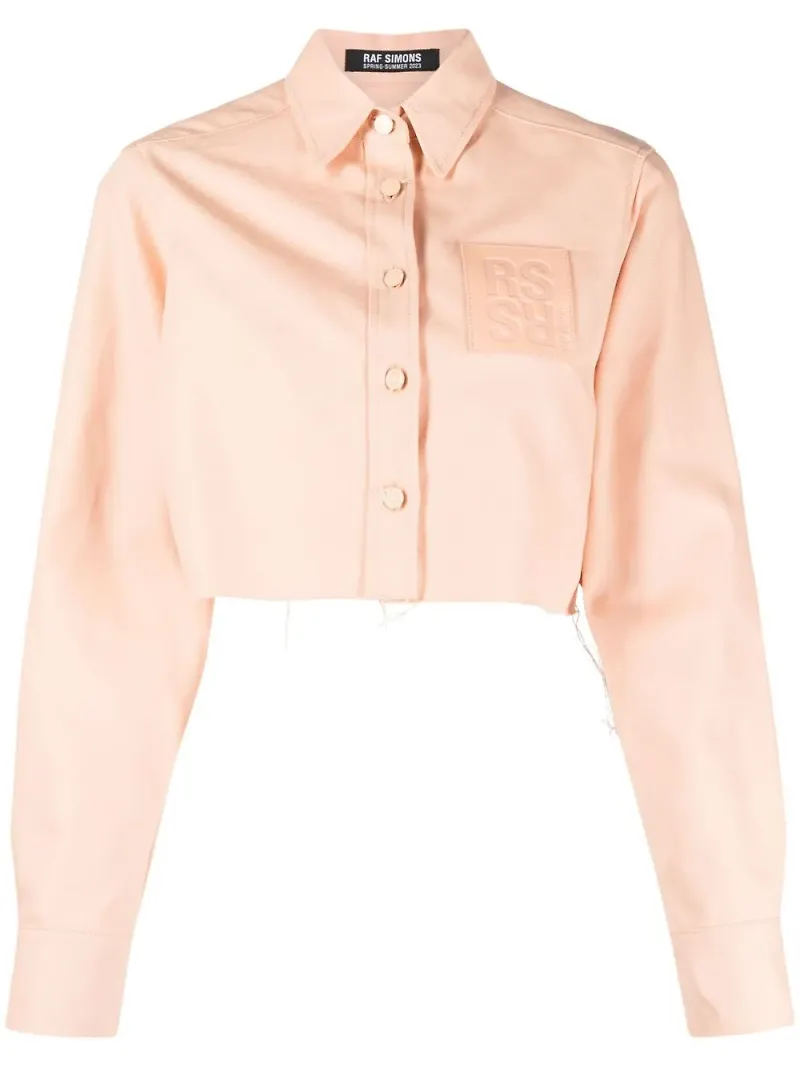 Raf Simons kort jacka med logotypmärke - Rosa